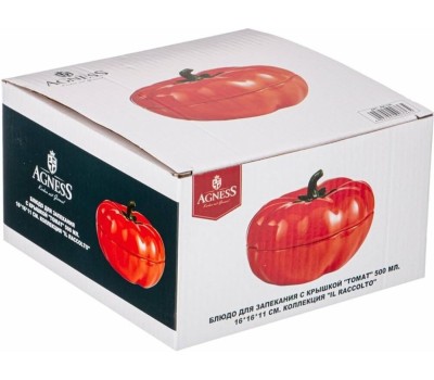 Блюдо для запекания AGNESS 490-336 IL RACCOLTO ТОМАТ с крышкой 500мл