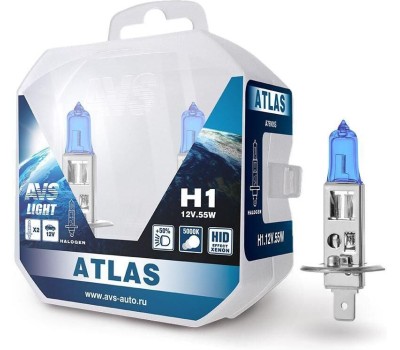 Лампа галогенная AVS ATLAS PB/5000К/PB H1.12V.55W. 2 шт