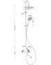 Душевые системы BRIMIX 30556 Смеситель + стойка душевая ''тропический душ'' с двумя лейками, с длинным изливом, корпус матовый АБС пластик, цвет БЕЛЫЙ