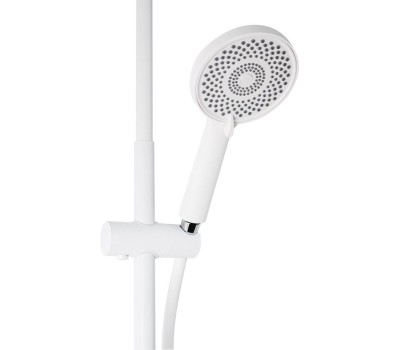 Душевые системы BRIMIX 30556 Смеситель + стойка душевая ''тропический душ'' с двумя лейками, с длинным изливом, корпус матовый АБС пластик, цвет БЕЛЫЙ