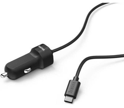 HAMA Автомобильное зарядное устройство H-173618, USB-C, 15Вт, 3A, черный [00173618]