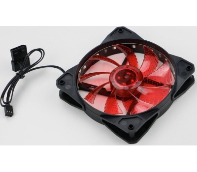 DIGMA Вентилятор DFAN-LED-RED 120мм, 3-pin, от БП:4-pin (Molex), 1200об/мин, 23 дБ, RGB, черный, Ret