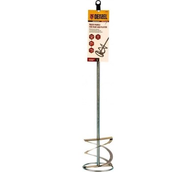 Миксер строительный DENZEL Миксер для красок и штукатурных смесей, 120 х 600 мм, оцинкованный, шестигранный хвостовик 10мм 848467