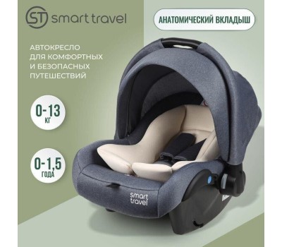 Автокресло детское SMART TRAVEL УУД First Lux гр.0+, Blue