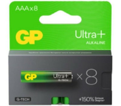 GP AAA Батарейка Ultra Plus Alkaline 24AUPA21-2CRB8, 8 шт