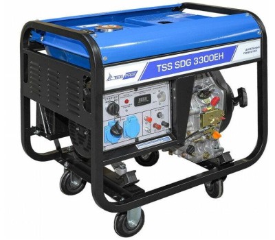 Генератор ТСС Дизельный генератор SDG 3300EH, 220/12 В, 3.3кВт, на колёсах с АКБ [100044]