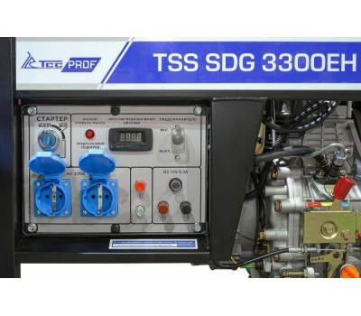 Генератор ТСС Дизельный генератор SDG 3300EH, 220/12 В, 3.3кВт, на колёсах с АКБ [100044]