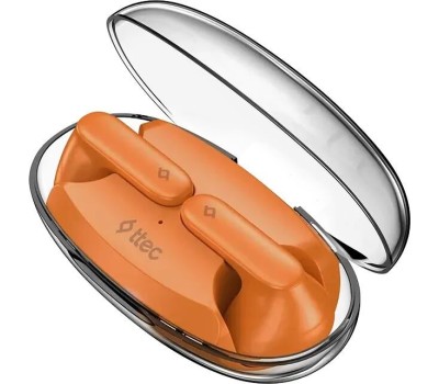 TWS наушники TTEC Беспроводные наушники AirBeat Glace TWS BT Headset. Цвет: коралловый оранжевый