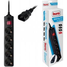 Сетевой фильтр BURO 500SH-1.8-UPS-B 1.8м 5 розеток черный
