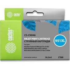 Картридж CACTUS CS-CN046 №951XL голубой (26мл) для HP DJ Pro 8100/8600