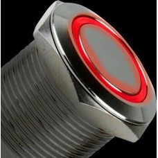 Кнопки, выключатели, тумблеры, светосигнальная арматура REXANT (36-3440) КНОПКА АНТИВАНДАЛЬНАЯ O19 250В ФИКС (5С) ON-OFF/OFF-ON ПОДСВ/КРАСНАЯ