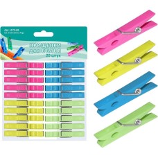 Прищепки для белья пл (20шт.) 4 цв ** MULTIDOM Прищепки для белья пл (20шт.) LF75-68
