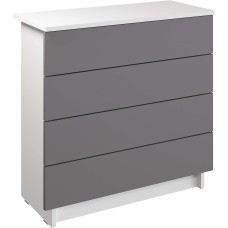 Модульная мебель МЕБЕЛЬ-КОМПЛЕКС ЛАЙТ Комод 4Я Белый/Серый шифер