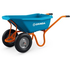 GRINDA GP-22, ударопрочный пластиковый кузов, 110 л, 220 кг, двухколесная, пневматические колеса, тачка садовая PROLine (422406)