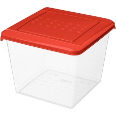 Контейнер HOMVER Асти для продуктов квадратный 1л (красный) 221100406/04