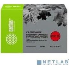Картридж струйный CACTUS Картридж струйный CS-PFI120MBK черный матовый (130мл) для Canon imagePROGRAF TM-200/TM-205/TM-300/TM-305
