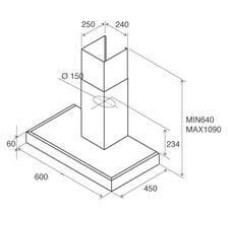 Вытяжка JET AIR Вытяжка каминная Pola P 60 INX нержавеющая сталь управление: кнопочное (1 мотор)