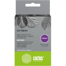 Картридж CACTUS Картридж CS-TZE531, TZe-531, 12мм, черный шрифт, синий фон, 8м ( CS-TZE531