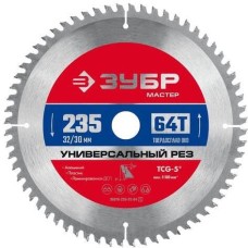 ЗУБР Пильный диск 36916-235-32-64_z01, по алюминию, 235мм, 1.6мм, 32мм