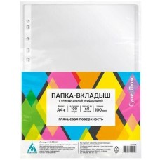 БЮРОКРАТ Папка-вкладыш глянцевые, A4+, 100мкм, 100шт [-100gslux]