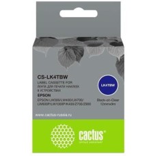 Картридж CACTUS Картридж CS-LK4TBW, LK-4TBW, 12мм, черный шрифт, прозрачный фон, 9м, CS-LK4TBW