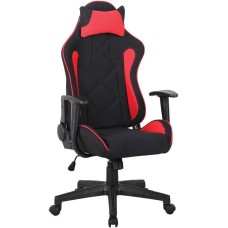 BRABIX Кресло игровое GT Racer GM-101, ткань, до 120кг, топ-ган, фиксированные подлокотники, черный/красный