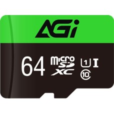 Карта памяти AGI Карта памяти microSDXC 64GB Memory Card Choice TF138 064GU1TF138-R2 UHS-I U1 Class 10, Adapter, 100/30 MB/s, RTL 2 in 1