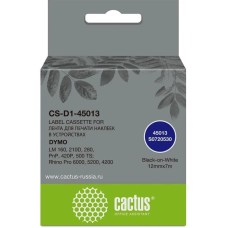 CACTUS Картридж ленточный CS-D1-45013 45013 черный на белом 12x7 для Dymo LM160/210D/280/PnP 420P/500TS/Rhino Pro 6000/5200/4200 без чипа