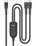 TTEC Кабель для зарядки и передачи данных AlumiCable Duo USB-C To USB-C&Lightning Fast Charge 100W Cable. Длина: 150см. Цвет: черный