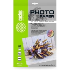 Фотобумага CACTUS Фотобумага CS-MA4230100 A4/230г/м2/100л./белый матовое для струйной печати