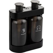 GFmark - Дозатор для жидкого мыла, антивандальный, двойной ( 2 х 380 мл ), из высокопрочного АБС пластика, цвет корпуса ЧЕРНЫЙ. 6232