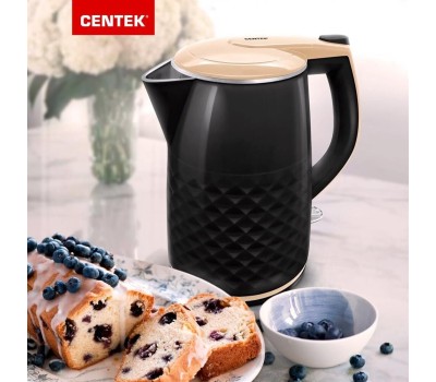 Чайник электрический CENTEK CT-0025 black (1,8л. металл/пластик)