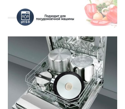 Сковорода НЕВА МЕТАЛЛ ПОСУДА L18028i а/пр литая 28см съемн/руч индукция Гранит 550000526