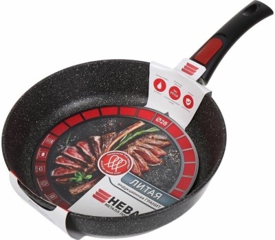 Сковорода НЕВА МЕТАЛЛ ПОСУДА L18028i а/пр литая 28см съемн/руч индукция Гранит 550000526
