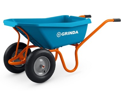 GRINDA GP-22, ударопрочный пластиковый кузов, 110 л, 220 кг, двухколесная, пневматические колеса, тачка садовая PROLine (422406)