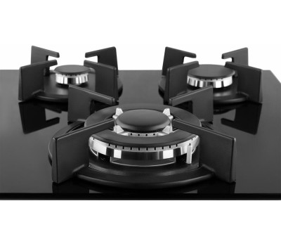 Варочная панель газовая WEISSGAUFF Газовая варочная панель HG 451 Bgh, 3 конфорки, закаленное стекло, черный