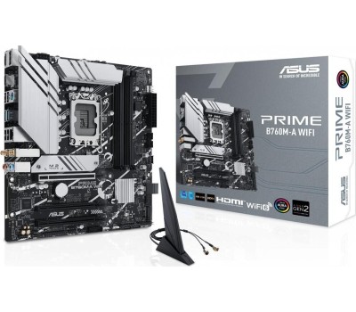 Материнская плата ASUS Материнская плата PRIME B760M-A WIFI, Socket LGA 1700, Intel B760, mATX, Ret