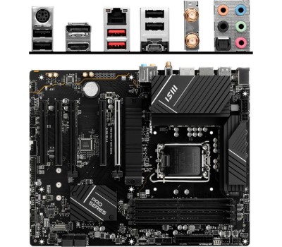 Материнская плата MSI Материнская плата PRO B760-P WIFI DDR4, Socket LGA 1700, Intel B760, ATX, Ret