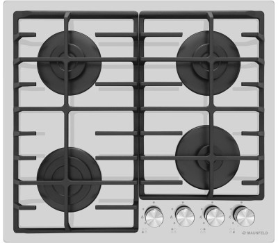 Варочная панель газовая MAUNFELD Газовая варочная панель EGHG.64.6CW/G, 4 конфорки, закаленное стекло, белый