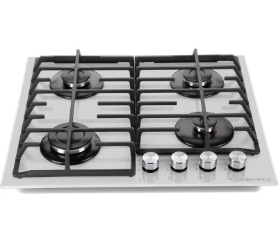 Варочная панель газовая MAUNFELD Газовая варочная панель EGHG.64.6CW/G, 4 конфорки, закаленное стекло, белый