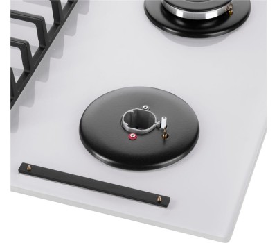 Варочная панель газовая MAUNFELD Газовая варочная панель EGHG.64.6CW/G, 4 конфорки, закаленное стекло, белый