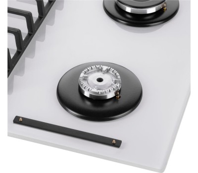 Варочная панель газовая MAUNFELD Газовая варочная панель EGHG.64.6CW/G, 4 конфорки, закаленное стекло, белый