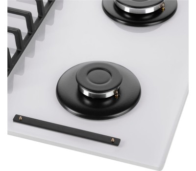 Варочная панель газовая MAUNFELD Газовая варочная панель EGHG.64.6CW/G, 4 конфорки, закаленное стекло, белый