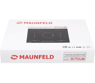 MAUNFELD Индукционная варочная поверхность EVI.775-FL2-BK, конфорок: 5 шт., стеклокерамика, независимая, черный