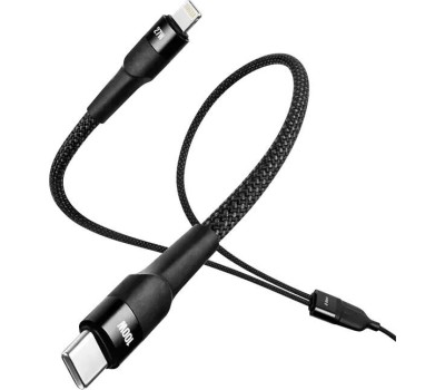 TTEC Кабель для зарядки и передачи данных AlumiCable Duo USB-C To USB-C&Lightning Fast Charge 100W Cable. Длина: 150см. Цвет: черный