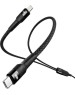TTEC Кабель для зарядки и передачи данных AlumiCable Duo USB-C To USB-C&Lightning Fast Charge 100W Cable. Длина: 150см. Цвет: черный