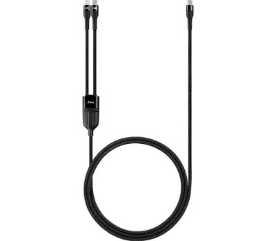 TTEC Кабель для зарядки и передачи данных AlumiCable Duo USB-C To USB-C&Lightning Fast Charge 100W Cable. Длина: 150см. Цвет: черный