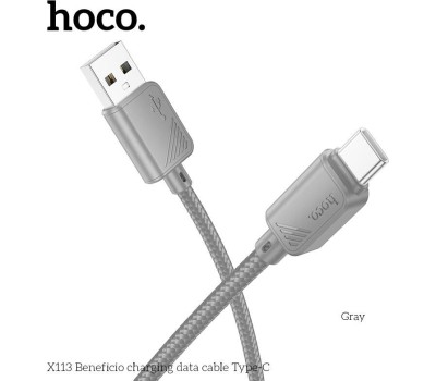 Кабель HOCO (6942007646192) X113a USB 3.0A для Type-C - м , Grey