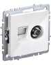 IEK Розетка комп/телев. Brite РТВ/РК12-БрКр BR-AK20-1-K01 2розет. концевая одинар. скрыт. штор. IP20 белый (упак.:1шт)