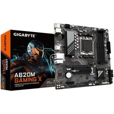Материнская плата GIGABYTE Материнская плата A620M GAMING X, Socket AM5, AMD A620, 4xDDR5-5200, HDMI+DP, 1xPCI-Ex16, 1xPCI-Ex1, 4xSATA3(RAID 0/1/10), 1xM.2, 8 Ch Audio, GLan, (2+2)xUSB2.0, (3+2)xUSB3.2, (1+1)xUSB3.2 Type-C™, 1xPS/2, mATX, RTL